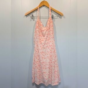 Gap Floral Sundress Size Medium Adjustable Crossback Straps Orange White Lined‎